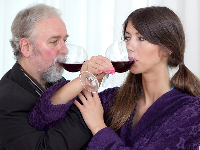 Sucking cock is one of Marisa's favorite things to do. So even though this dude was an old man, his dick was really hard and she just couldn't resist sucking it until he begged her to let him fuck her young pussy.